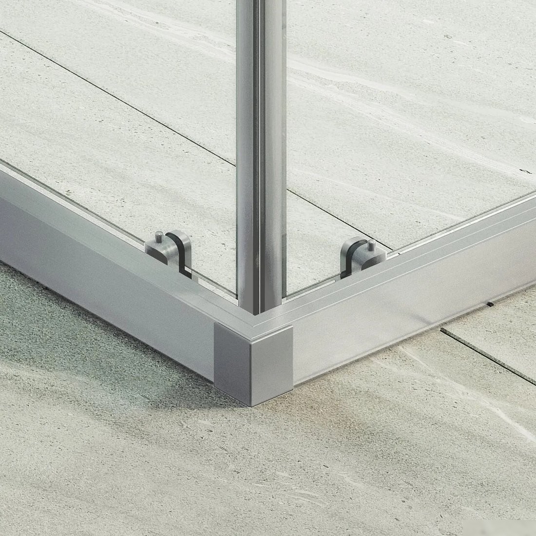 Душевой уголок MaybahGlass MGY-1324-5 (бесцветное стекло/хром матовый)