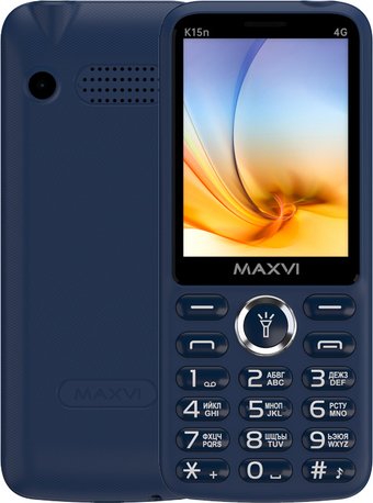Кнопочный телефон Maxvi K15n 4G (синий)