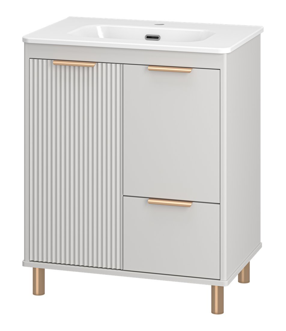 Brevita Тумба с умывальником Risacca Crema 70 RIS-06070-0342Я+B-OND070-01 (серый кашемир)