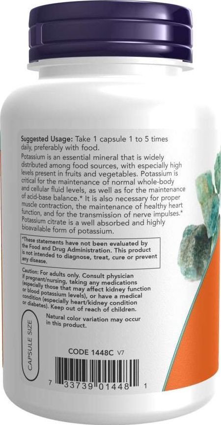 БАД Now Foods Potassium Citrate 99 мг (180 капсул)