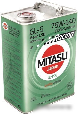 Трансмиссионное масло Mitasu MJ-414 RACING GEAR OIL GL-5 75W-140 LSD 100% Synthetic 4л Трансмиссионное масло Mitasu MJ-414 RACING GEAR OIL GL-5 75W-140 LSD 100% Synthetic 4л