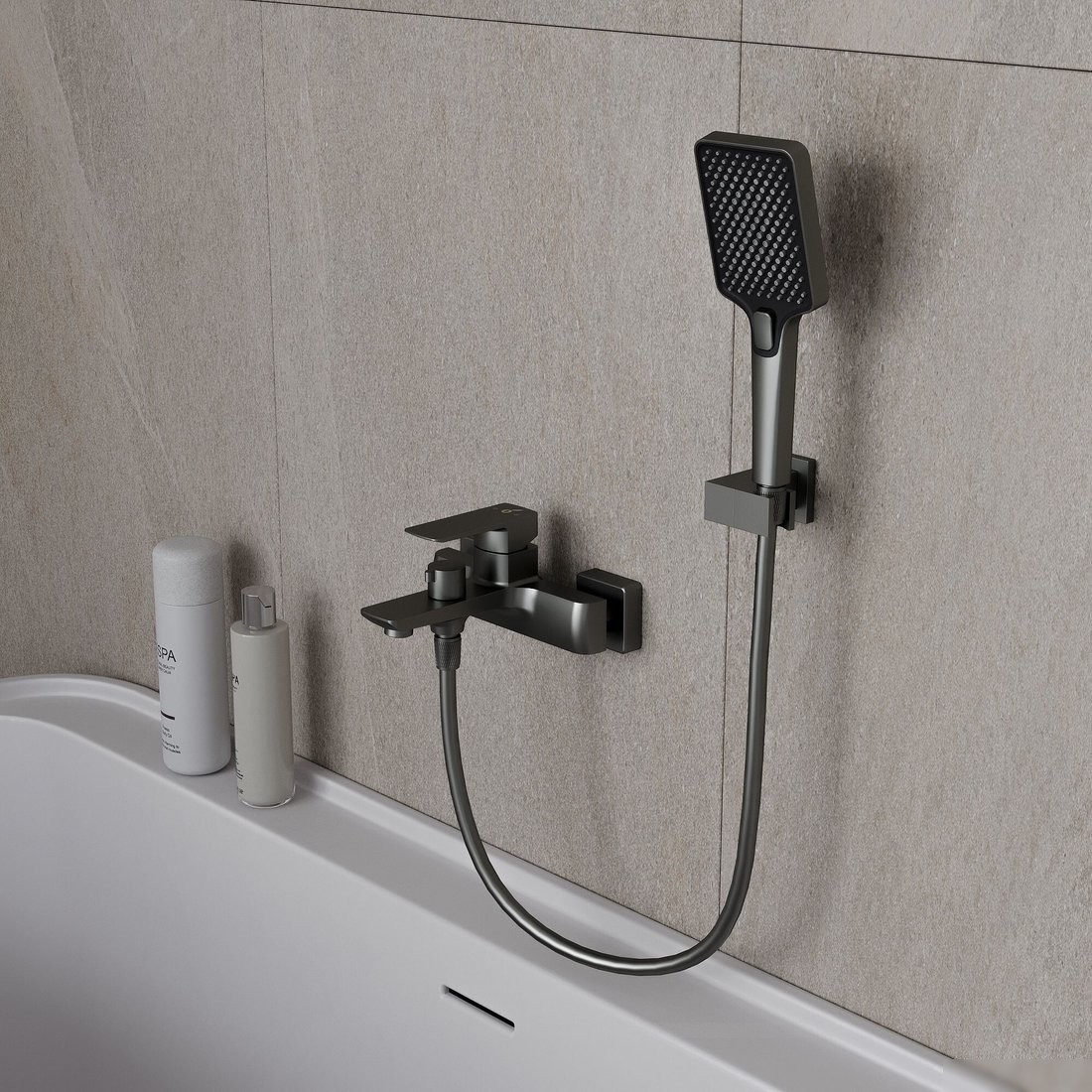 Комплект смесителей Oliveeka OL-639003A+139003-BGM (матовый оружейный металл)