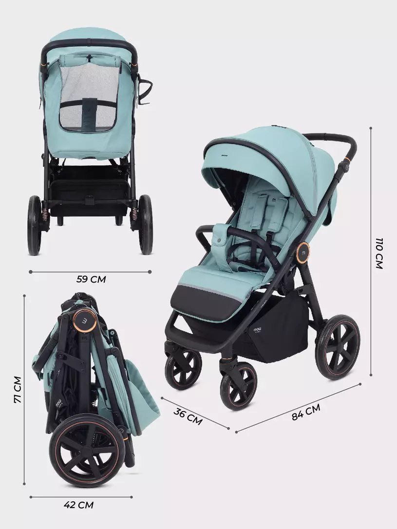 Коляска прогулочная «книга» MOWbaby Trail 2025 MB090 (бежевый)