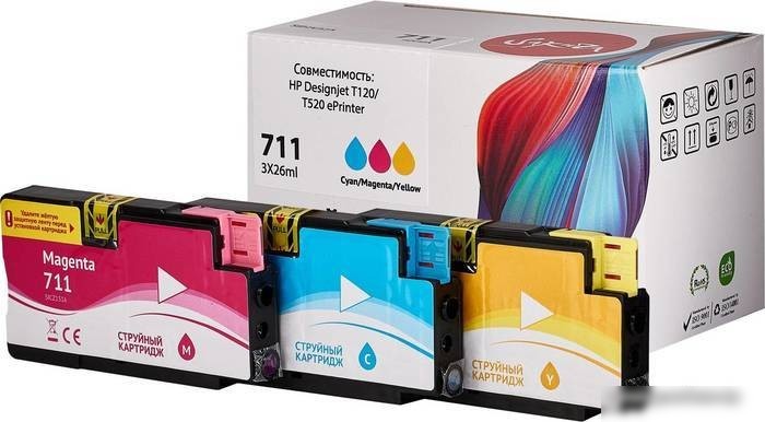 Картридж Sakura Printing SIP2V32A (аналог HP 711 Tri-colour)