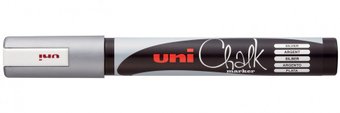 Маркер меловой UNI Mitsubishi Pencil Chalk 1.8-2.5мм PWE-5M SILVER (серебристый)