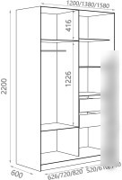 Шкаф распашной Евва 138 ВS.01 АЭП ШК.2 02 (бодега/хром)