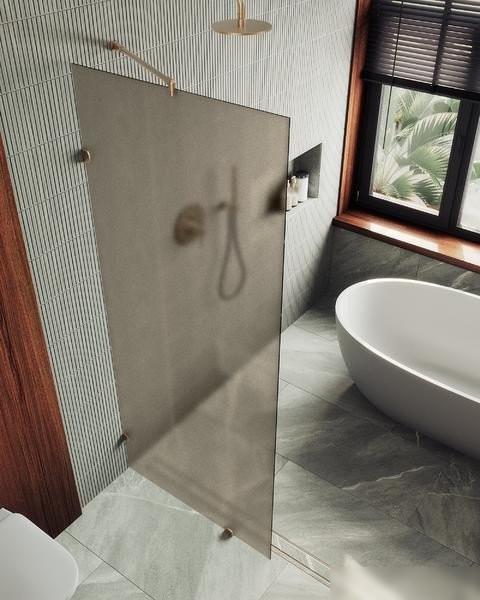Душевая стенка MaybahGlass 79x195 MGD-265-2 (бронзовое матовое стекло/бронза)