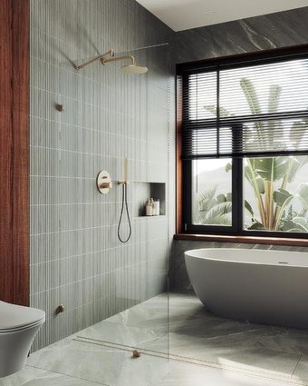 Душевая стенка MaybahGlass 79x195 MGD-259-2 (прозрачное стекло/бронза)