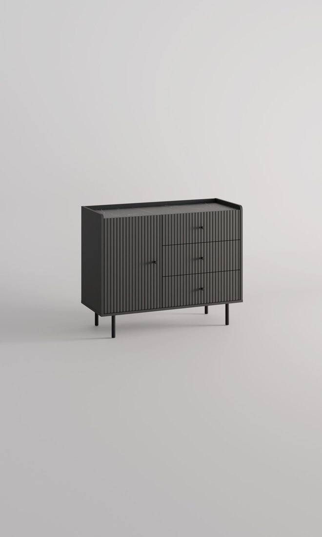 Тумба Anrex Soho 1D3S (графит/мрамор/дарк грей)