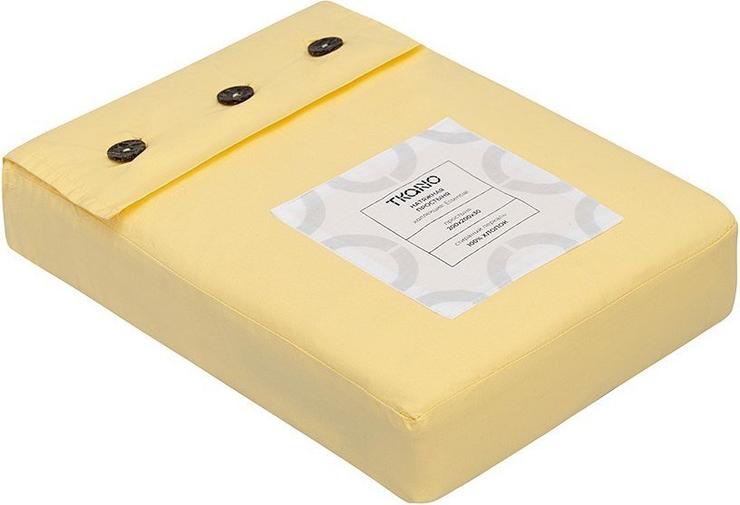 Постельное белье Tkano Essential TK24-FS0029 на резинке (светло-желтый)