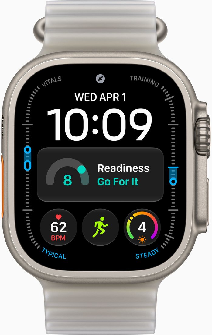 Умные часы Apple Watch Ultra 4 LTE 49 мм (титановый корпус, природный/серый, ремешок из эластомера)