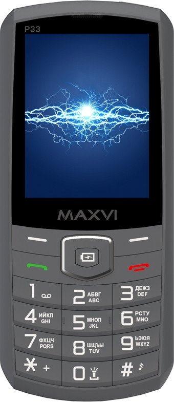 Кнопочный телефон Maxvi P33 (серый)