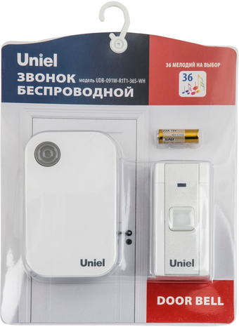Беспроводной дверной звонок Uniel UDB-091W-R1T1-36S-WH