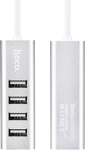 USB-хаб Hoco HB1 (серебристый)