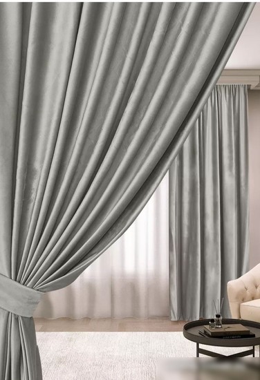 Штора Mio Tesoro Velvet 1.5x2.7 м (светло-серый)