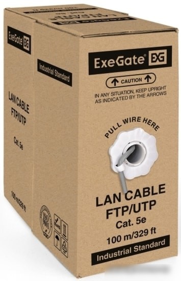 Кабель ExeGate Special UTP4-C5e-CCA-S26-IN-PVC-GY-100 UTP