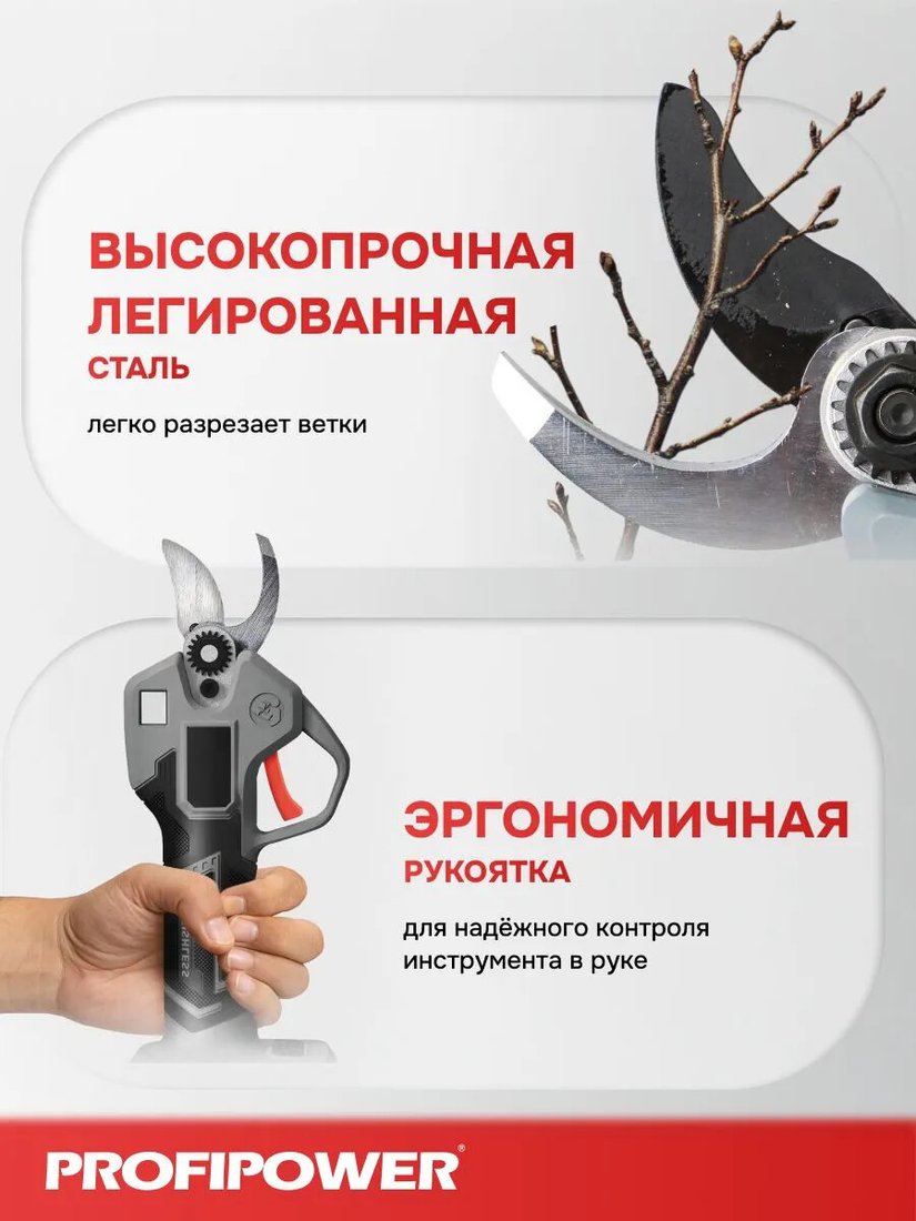 Секатор Profipower PC-20B (с 1-им АКБ, кейс)
