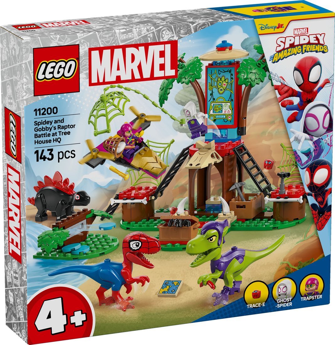Конструктор LEGO Marvel Битва динозавров Спайди и Гобби возле домика на дереве (11200)