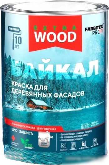 Краска Farbitex Profi Wood Extra для фасадов/интерьеров Байкал 0.75 мл (сибирский кедр)