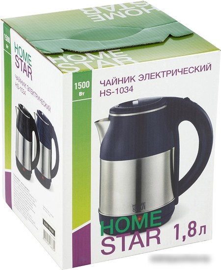 Электрический чайник HomeStar HS-1034 (стальной/черный)